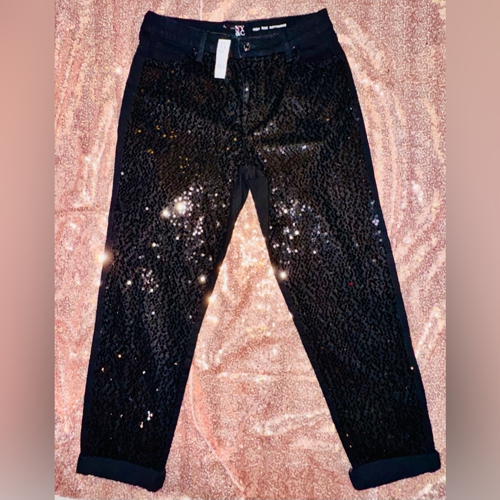 New York & Company Black High Rise Boyfriend Jeans New with tag